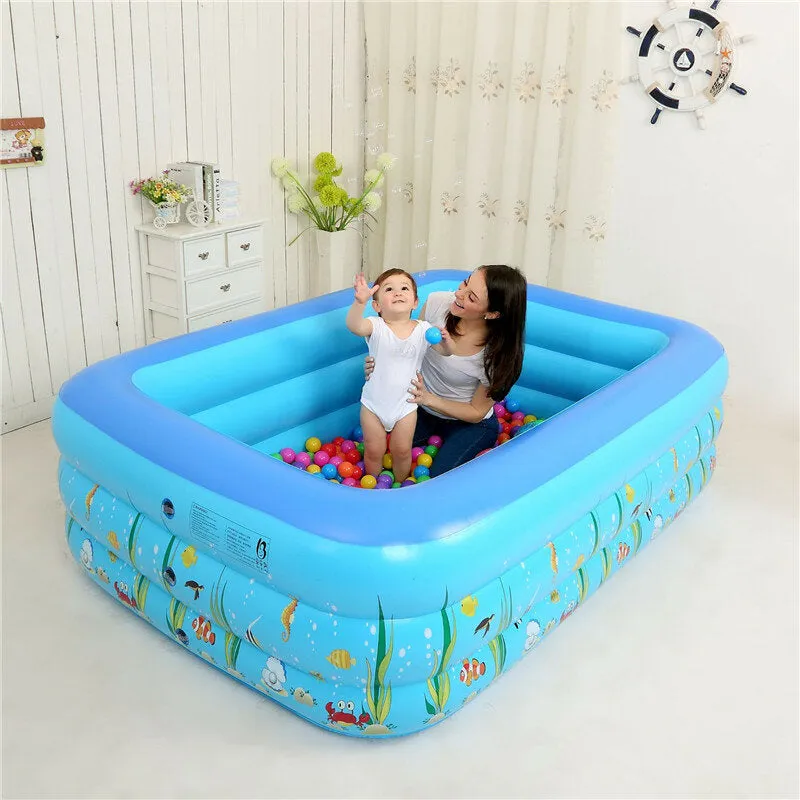 1.2/1.5m Summer Kids Inflatable Swimming Pool Center For Family Outdoor Fun Play