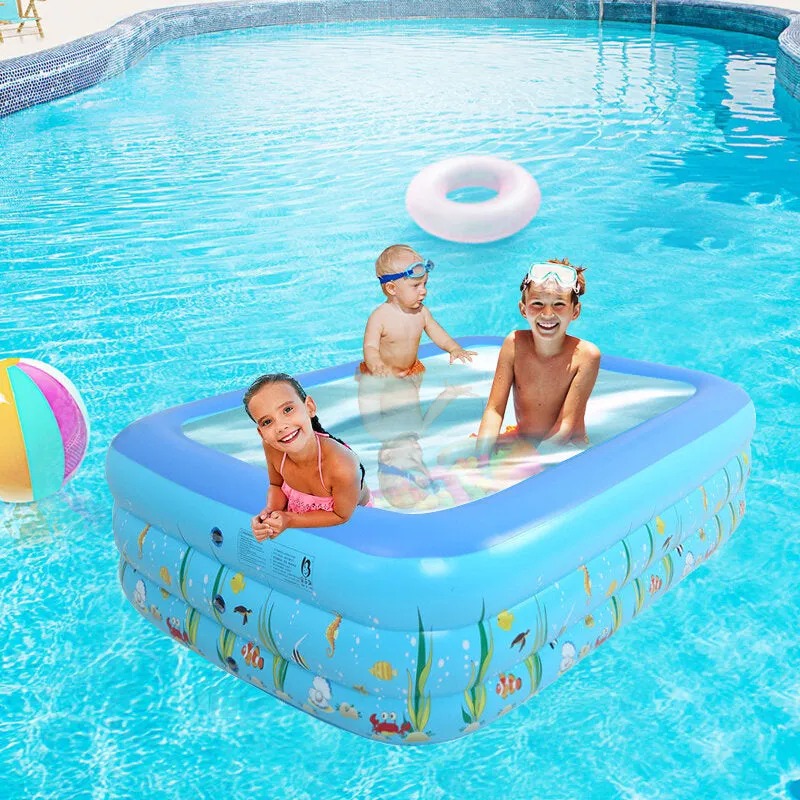 1.2/1.5m Summer Kids Inflatable Swimming Pool Center For Family Outdoor Fun Play
